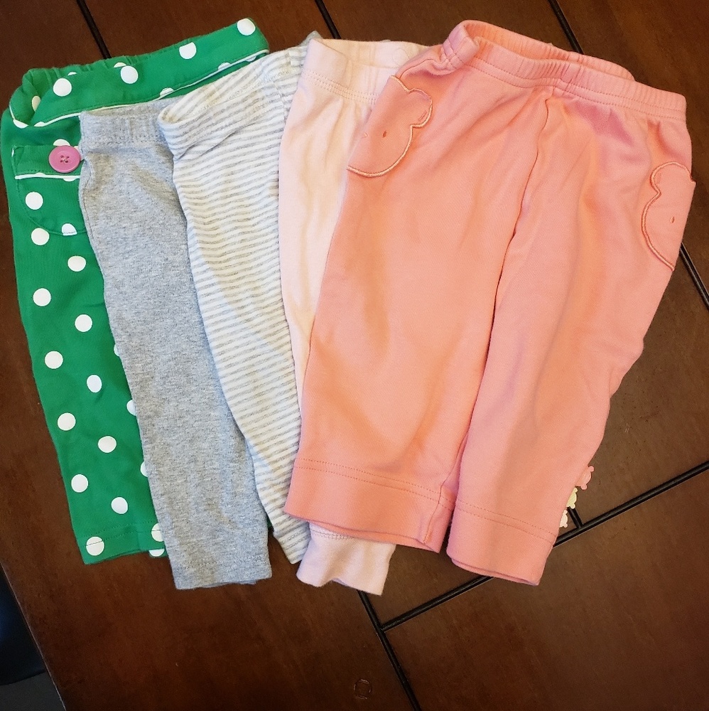 Lot of 5 Baby Girl Pants